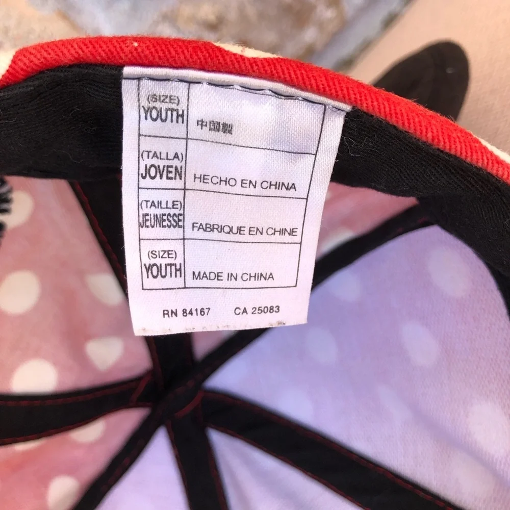 Walt Disney World Black Red Polka Dots‎ Autographed Minnie Mouse Ears Bow Hat